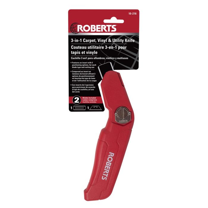 ROBERTS 10-216 3-in-1 Carpet, Vinyl and Utility Knife