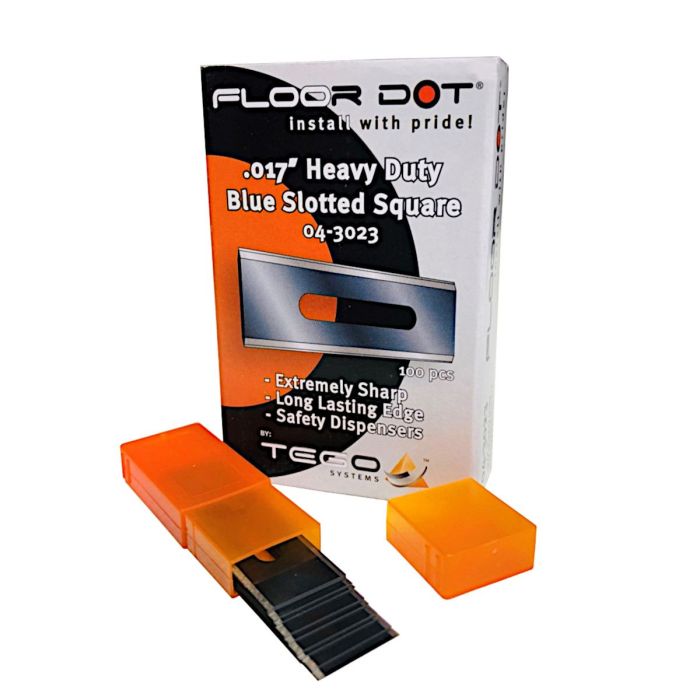 Floor Dot 04-3023 .017" HD Blue Slotted Square Blades (100 Pack)