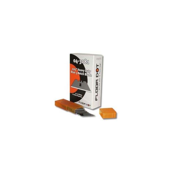 Floor Dot 04-3081 .025" HD Blue 3-Notch Utility Blades (100 Pack)