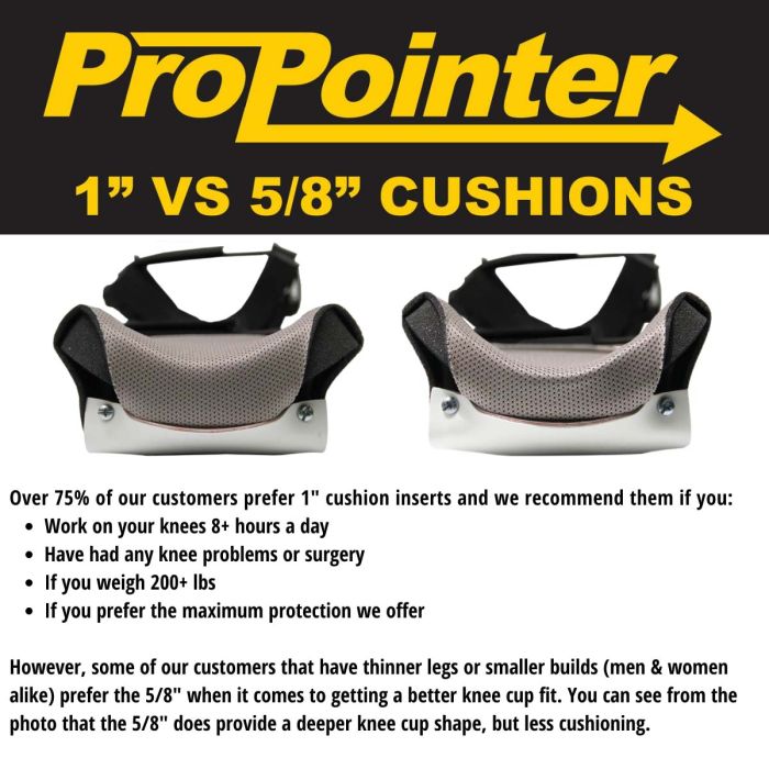 ProKnee 0714 Custom Fit Professional Knee Pads w/ 1" Cushions