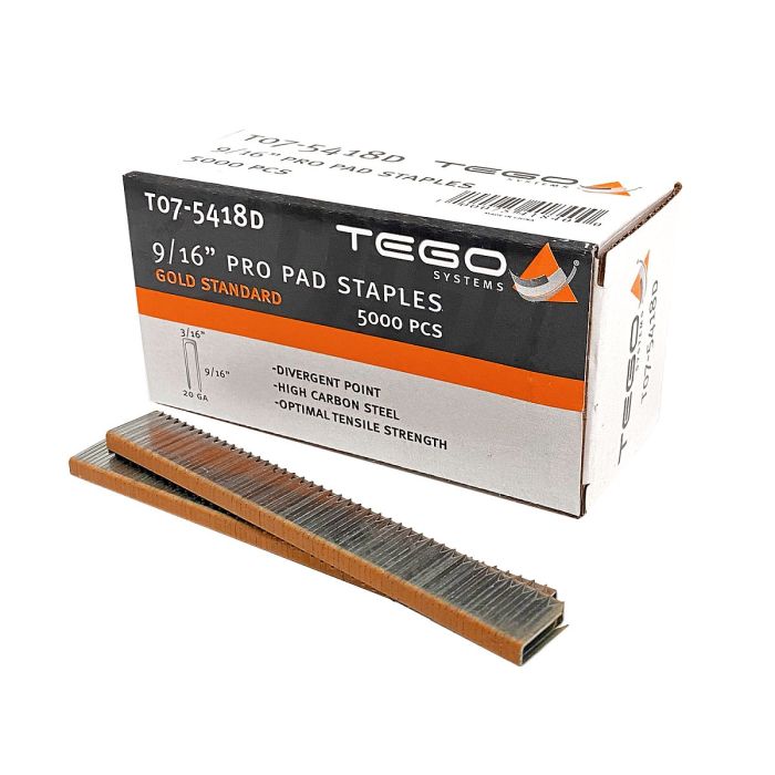 Tego T07-5418D 9/16" Pro Pad Staples (5,000/box)