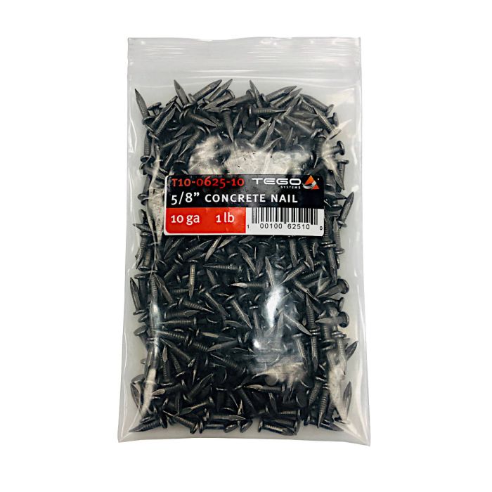 Tego T10-0625-10 5/8" 10 Ga. Concrete Nails, 1 lb. Bag