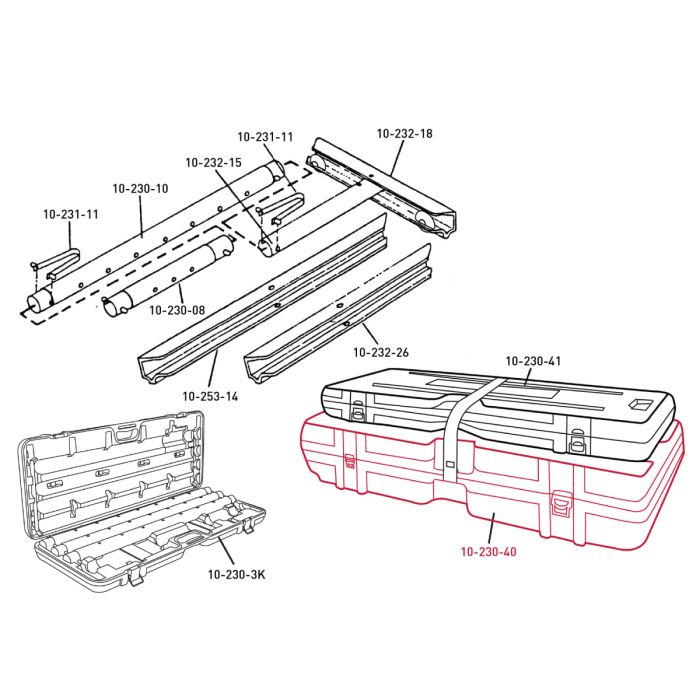 Roberts 10-230-40 Empty Stretcher Case with Wheels