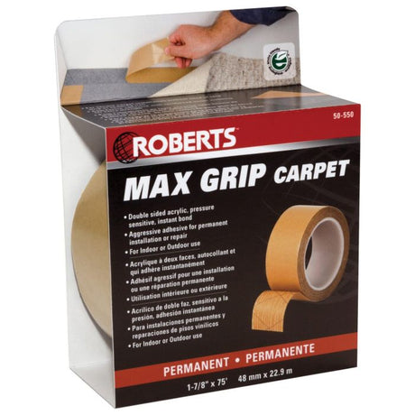 Roberts 50-550 Max Grip Carpet Installation Tape, 1-7/8" x 75' Roll