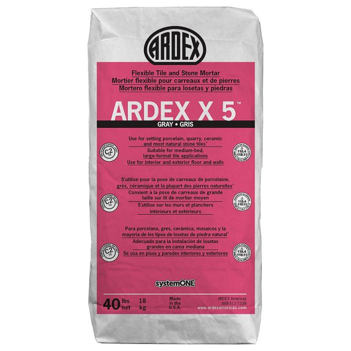 Ardex X 5 Flexible Tile & Stone Mortar (Gray), 40 lb. Bag