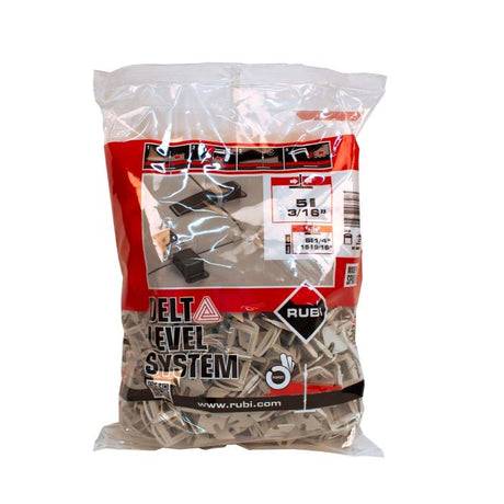 Rubi 3/16" Delta Leveling Clips for 1/2" to 3/4" Tiles (100/Bag)