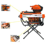 iQ Power Tools iQTS244 Dry-Cut Dustless Tile Saw with X-Stand
