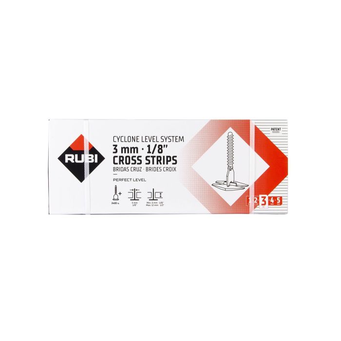 Rubi 1/8" Cyclone Level System Flat Base Clips (2,400/Box)