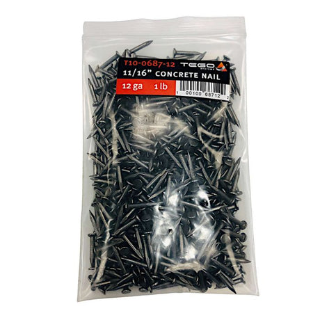 Tego T10-0687-12 11/16" 12 Ga. Concrete Nails, 1 lb. Bag