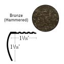 Futura 1-1/16" Bronze Aluminum Stair Nosing, 12' Length
