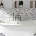 GTS Calacatta Marble Glazed Porcelain 4" Hexagon Tile, 12" x 12"