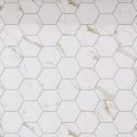 GTS Calacatta Gold Glazed Porcelain 1" Hexagon Tile, 12" x 12"
