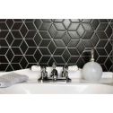 GTS Black Glazed Porcelain 4" Diamond Tile, 12" x 12"