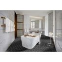 GTS Black Glazed Porcelain 4" Hexagon Tile, 12" x 12"
