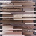 GTS Bronze Glass & Metal Multi Width Mosaic Tile, 12" x 12"