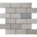 GTS Grey Mounted Mosaic 2" x 4" Subway Tile, 12" x 12"
