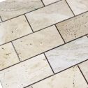 GTS Travertine Mounted Mosaic 2" x 4" Subway Tile, 12" x 12"