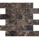 GTS Emperador Mixed Mounted Mosaic 2" x 4" Subway Tile, 12" x 12"
