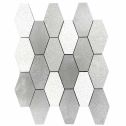 GTS Grey Porcelain Elongated Hexagon Tile, 12" x 12"