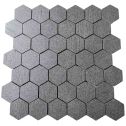 GTS Slate Grey Porcelain Mosaic 2" Hexagon Tile, 12" x 12"