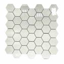 GTS Light Grey Porcelain Mosaic 2" Hexagon Tile, 12" x 12"
