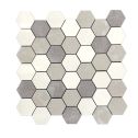 GTS Earth Porcelain Mosaic 2" Hexagon Tile, 12" x 12"