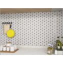 GTS Statuario Picket W/ Black Stone Recycled Glass Tile, 12" x 12"