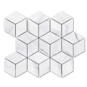 GTS Statuario Patterned Recycled Glass Diamond Tile, 12" x 12"