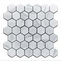 GTS Statuario Recycled Glass 2" Hexagon Tile, 12" x 12"