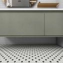 GTS Pure White & Raven Black Unglazed Porcelain 1" Hexagon Mosaic Tile, 12" x 12"