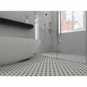 GTS Pure White & Raven Black Unglazed Porcelain 1" Hexagon Mosaic Tile, 12" x 12"
