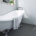 GTS Raven Black Unglazed Porcelain 2" Square Mosaic Tile, 12" x 12"