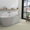 GTS Classic Taupe Unglazed Porcelain 1" Hexagon Mosaic Tile, 12" x 12"