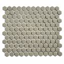 GTS Classic Taupe Unglazed Porcelain 1" Hexagon Mosaic Tile, 12" x 12"