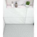GTS Pure White Unglazed Porcelain 1" Hexagon Mosaic Tile, 12" x 12"