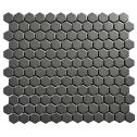 GTS Raven Black Unglazed Porcelain 1" Hexagon Mosaic Tile, 12" x 12"