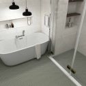 GTS Exclusive Grey Unglazed Porcelain 1" Hexagon Mosaic Tile, 12" x 12"