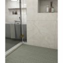 GTS Exclusive Grey Unglazed Porcelain 1" Hexagon Mosaic Tile, 12" x 12"