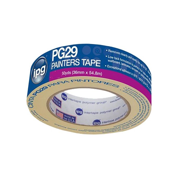 IPG PG29 1-1/2" x 60Yd Premium Grade Low Tack Masking Tape (Bulk)
