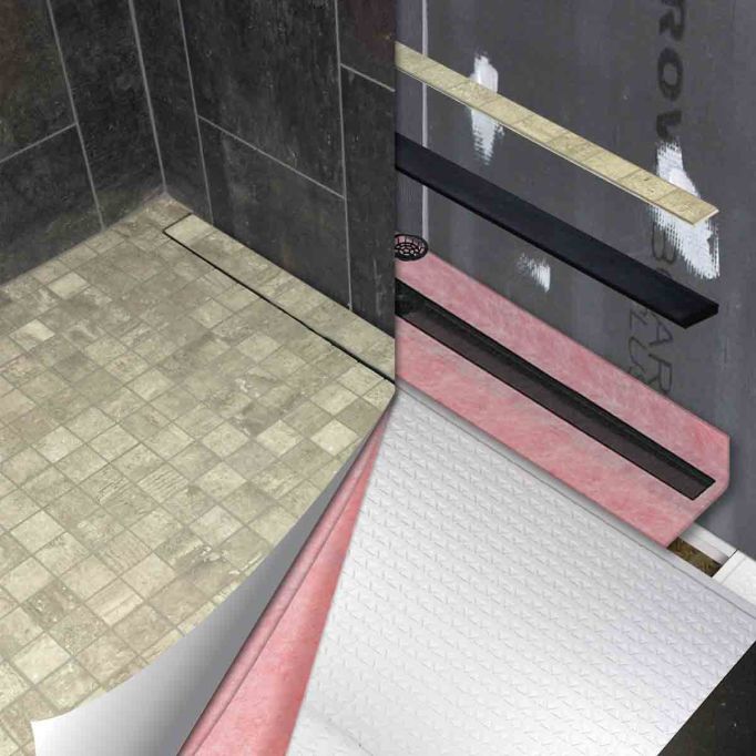 Prova 36" Linear Drain Kit w/Tile-In Top