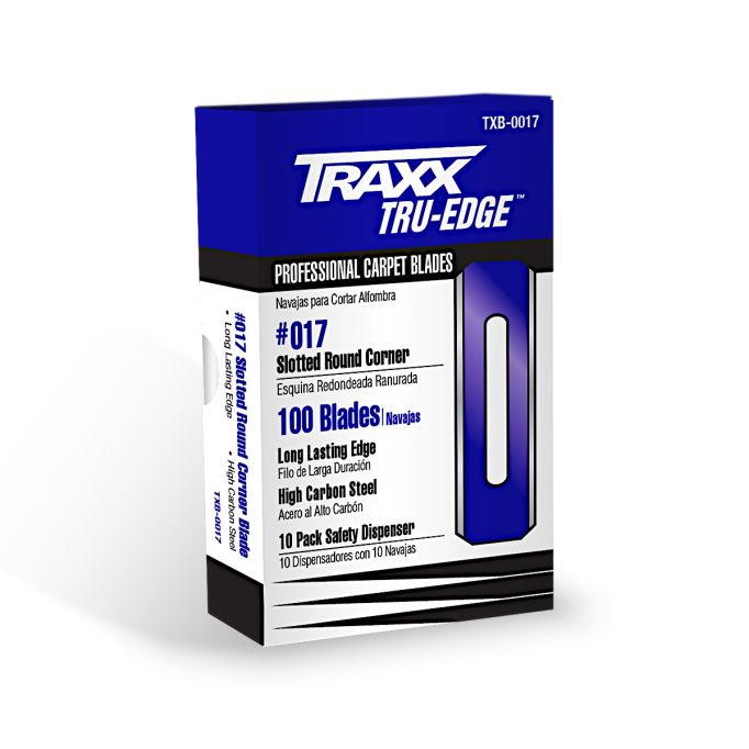 Traxx TXB-0017 .017" HD Blue Round Corner Slotted Carpet Blades (100 Pack)