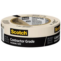 3M Scotch Contractor Grade Masking Tape, 1-1/2" x 60 yd Roll