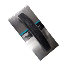 BIHUI Dual Sided Economy Trowel, 1/16" x 1/32" x 1/16" U Notch and 3/32" V Notch