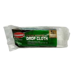 Dynamic 9' x 12' 1mil Rolled Clear Plastic Drop Cloth