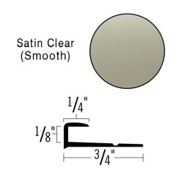 Futura 1/8" Silver Square Metal Cove Cap, 12' Length