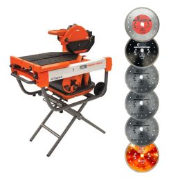 iQTS244 Dry-Cut Dustless Tile Saw w/Stand (with 5 FREE Blades)