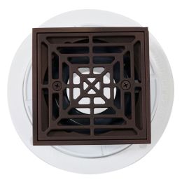 Noble PVC Shower Drain with Square Oil Rubbed Bronze Strainer