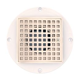 Noble PVC FreeStyle Thin Bed Drain w/Brushed Nickel Strainer