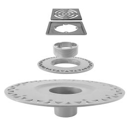 Prova Drain PVC Shower Drain Kit w/Stainless Steel Grate