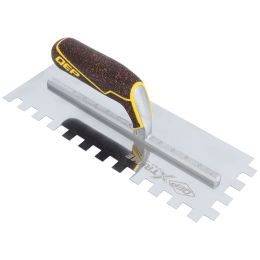 QEP 49952-12 1/2" x 1/2" x 1/2" Square-Notch Cork Handle XL Stainless Steel Trowel